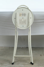 Load image into Gallery viewer, Cosco Folding Counter Stool Chair Black Padded Seat White Metal Frame