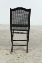 Load image into Gallery viewer, Vintage Wood Folding Chair Black Cane Seat and Back Woven Rattan Accent Chair