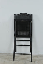 Load image into Gallery viewer, Vintage Wood Folding Chair Black Cane Seat and Back Woven Rattan Accent Chair