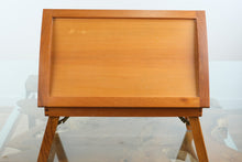 Load image into Gallery viewer, Folding Wooden Lap Desk / Breakfast Tray with Adjustable Top β Solid Wood Writing Table β Brass Hardware