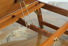 Load image into Gallery viewer, Folding Wooden Lap Desk / Breakfast Tray with Adjustable Top β Solid Wood Writing Table β Brass Hardware