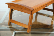 Load image into Gallery viewer, Folding Wooden Lap Desk / Breakfast Tray with Adjustable Top β Solid Wood Writing Table β Brass Hardware