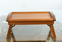 Load image into Gallery viewer, Folding Wooden Lap Desk / Breakfast Tray with Adjustable Top β Solid Wood Writing Table β Brass Hardware
