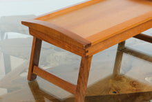 Load image into Gallery viewer, Folding Wooden Lap Desk / Breakfast Tray with Adjustable Top β Solid Wood Writing Table β Brass Hardware