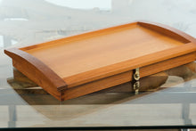 Load image into Gallery viewer, Folding Wooden Lap Desk / Breakfast Tray with Adjustable Top β Solid Wood Writing Table β Brass Hardware