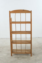 Load image into Gallery viewer, Wood Folding Four-Tier Bookshelf with Slatted Shelves