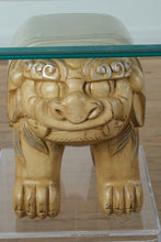 Load image into Gallery viewer, One-of-a-Kind Foo Dog Console Table with Acrylic Stands & Glass Top