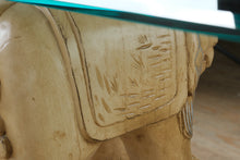 Load image into Gallery viewer, One-of-a-Kind Foo Dog Console Table with Acrylic Stands & Glass Top