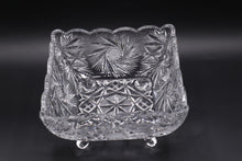 Load image into Gallery viewer, Vintage Hand Cut Crystal Footed Centerpiece Bowl Pinwheel Starburst 8 Inch