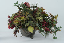 Load image into Gallery viewer, Department 56 Metal Planter Bowl Footed Grapevine Rim Antique Finish 12"