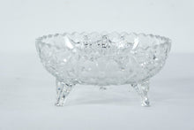 Load image into Gallery viewer, Vintage Cut Crystal Footed Bowl Floral Starburst Candy Dish