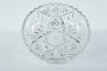 Load image into Gallery viewer, Vintage Cut Crystal Footed Bowl Floral Starburst Candy Dish
