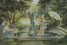 Load image into Gallery viewer, Fountain of Love by Trisha Romance – Limited Edition Signed & Numbered Print (747/950) w/ COA – 25" x 22" Framed Fine Art