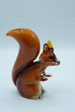 Load image into Gallery viewer, Hand-Blown Art Glass Squirrel Figurine, Amber Brown Glass