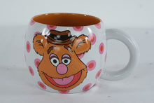 Load image into Gallery viewer, Disney Store Fozzie Bear Coffee Mug Muppets Polka Dot Banana Ceramic