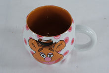 Load image into Gallery viewer, Disney Store Fozzie Bear Coffee Mug Muppets Polka Dot Banana Ceramic