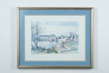 Load image into Gallery viewer, Framed Claude Ricart Watercolor Print – Château de Chenonceau