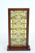 Load image into Gallery viewer, Frank Lloyd Wright Style Stained Glass Panel Tabletop Display Certified Design