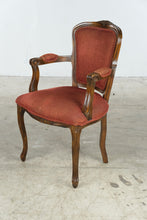 Load image into Gallery viewer, French Louis XV Style Carved Wood Armchair with Red Upholstery
