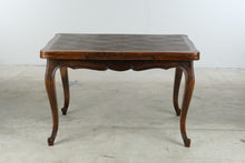 Load image into Gallery viewer, Vintage French Country Oak Draw Leaf Dining Table with Parquet Top