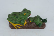 Load image into Gallery viewer, Cast Iron Mechanical Frog Bank Two Frogs Tongue Action Coin Bank