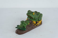 Load image into Gallery viewer, Cast Iron Mechanical Frog Bank Two Frogs Tongue Action Coin Bank