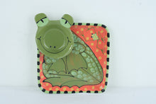 Load image into Gallery viewer, Whimsical Frog Serving Tray and Frog Bowl Set Hand Painted Ceramic Platter Dip Bowl