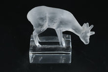 Load image into Gallery viewer, Lalique France “Spotted Deer Grazing” Frosted Crystal Figurine