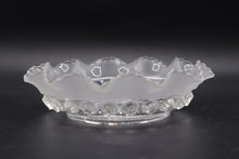 Load image into Gallery viewer, Davidson Glass Blackberry Prunt 269 Frosted Ruffled Bowl 1930s 8 Inch
