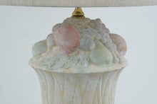 Load image into Gallery viewer, French Country Fruit Urn Table Lamp 28 Inch Sculptural Ivory Base Linen Shade