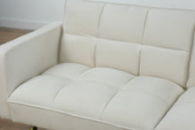 Load image into Gallery viewer, Modern Velvet Futon Sofa Bed – Convertible with Chrome Legs
