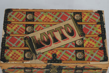 Load image into Gallery viewer, Milton Bradley “Game of Lotto” No. 4071 – Early 1900s Wooden Number Game Set in Decorative Box
