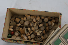 Load image into Gallery viewer, Milton Bradley “Game of Lotto” No. 4071 – Early 1900s Wooden Number Game Set in Decorative Box