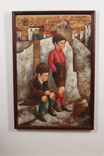 Load image into Gallery viewer, Garcons En Attente - Painting on 1968 French Newspaper