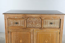 Load image into Gallery viewer, Vintage Oak Gentleman's Chest with Carved Panel Doors and Floral Inlay