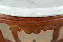 Load image into Gallery viewer, Scalloped Eastlake Marble-Top Foyer Table