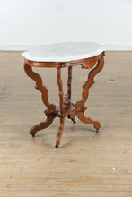 Load image into Gallery viewer, Scalloped Eastlake Marble-Top Foyer Table