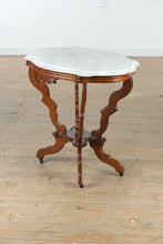 Load image into Gallery viewer, Scalloped Eastlake Marble-Top Foyer Table