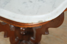 Load image into Gallery viewer, Scalloped Eastlake Marble-Top Foyer Table