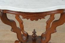 Load image into Gallery viewer, Scalloped Eastlake Marble-Top Foyer Table