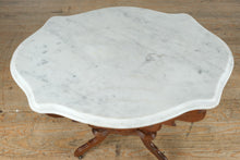 Load image into Gallery viewer, Scalloped Eastlake Marble-Top Foyer Table