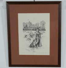 Load image into Gallery viewer, Monika Heller-Cole Signed Print – Schäfer bei Ammendorf (Shepherd at Ammendorf) with Studio Stamp, Framed Artwork 19" x 24"