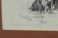 Load image into Gallery viewer, Monika Heller-Cole Signed Print – Schäfer bei Ammendorf (Shepherd at Ammendorf) with Studio Stamp, Framed Artwork 19" x 24"