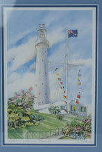 Load image into Gallery viewer, C Holding Gibbs Hill Lighthouse Bermuda Vintage Framed Art Print 13 x 17