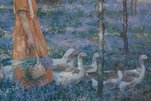 Load image into Gallery viewer, Goose Girl After Stanley Royle Framed Vintage Art Print 30 x 24.5