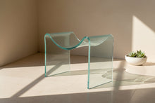 Load image into Gallery viewer, Laurel Fyfe 1980s Glass Wave Stool Sculptural Slumped Glass Postmodern
