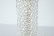 Load image into Gallery viewer, Vintage Hollywood Regency Crystal Style Pressed Glass Brass Table Lamps Pair