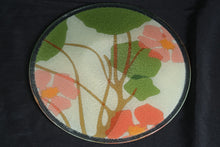 Load image into Gallery viewer, Peggy Karr Wildwood Fused Glass Floral Serving Platter 11.5 Inch Round