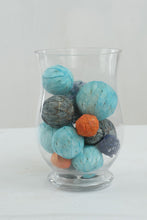 Load image into Gallery viewer, At Home Glass Hurricane Vase with Decorative Orb Filler 10 Inch