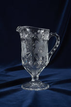 Load image into Gallery viewer, Vintage Pressed Glass Cream Pitcher Floral Pedestal Creamer